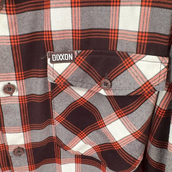 Dixxon Brown/Red Plaid Long Sleeve Flannel Shirt Mens 2XT D-Tech Proprietary - Picture 2 of 6